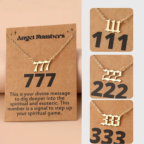 Goud Roestvrij Staal Engelengetallen Ketting Voor Dames Heren Gotische Numerologie 111 222 333 444 555 666 777 888 999 Hanger Sieraden