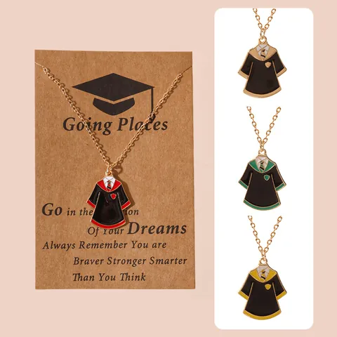 Afstudeerseizoen Legering Strass Afstudeerhoed Hanger Ketting Goud Zilver Verguld Hart Kruis Gedenksieraden Cadeau Voor Vrouwen