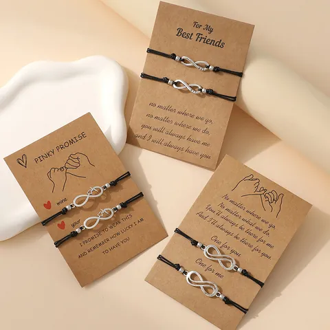 Infinity Hart Gevlochten Armband Voor Koppels Vrienden Verstelbaar Was Touw Legering Vriendschapsarmband Sieraden Cadeau