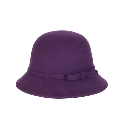 Woll Cloche Hut Mit Schleifenverzierung Elegant Vintage Kuppel Filz Anglerhut Für Damen Herbst Winter Warm Mode Kopfbedeckung Geschenk
