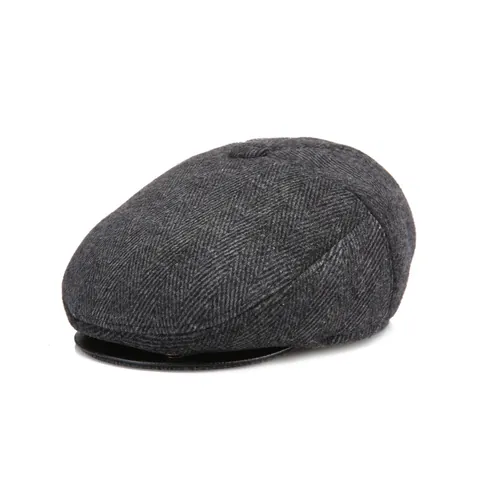 Vintage Visgraat Duckbill Pet Voor Heren Herfst Winter Warm Wollen Newsboy Hat Brits Ivy Cap Outdoor Casual Flat Cap