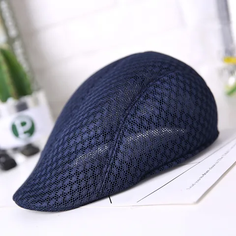 Summer Breathable Mesh Ivy Cap Vintage Acrylic Flat Cap Sunshade Outdoor Casual Newsboy Hat For Men Women