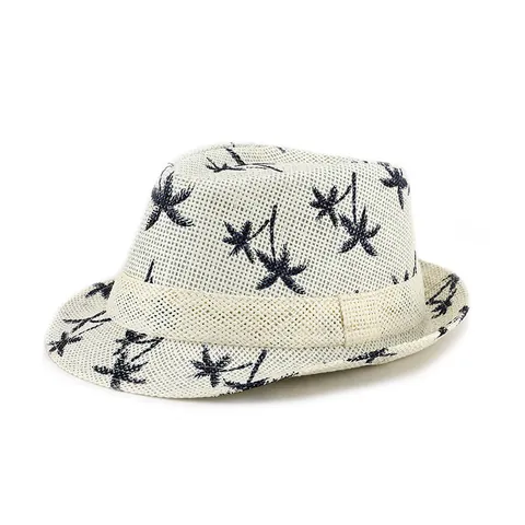 Unisex Classic Paper Straw Fedora Hat Summer Breathable Sun Protection Jazz Hat With Ribbon For Beach Travel
