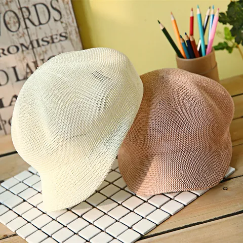 Women Newsboy Cap Woven Paper Straw Octagonal Hat Summer Breathable Sun Protection Mesh Beret Casual Travel Beach Sun Hat