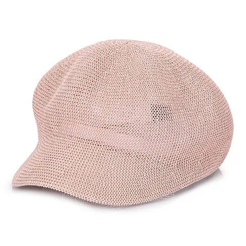 Women Newsboy Cap Woven Paper Straw Octagonal Hat Summer Breathable Sun Protection Mesh Beret Casual Travel Beach Sun Hat