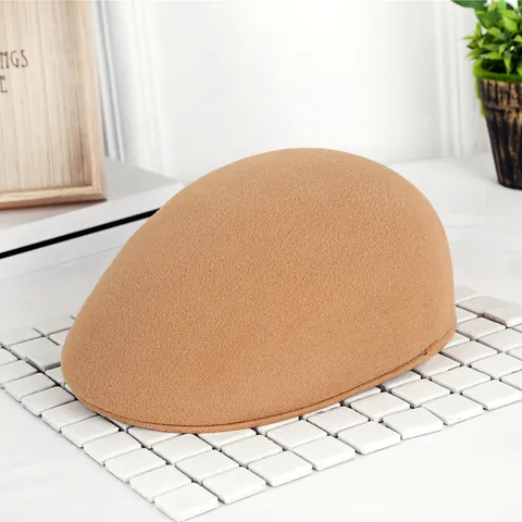 Unisex Woolen Flat Cap British Retro Ivy Hat Winter Warm Newsboy Cap Solid Color Outdoor Adjustable Classic Painter Beret