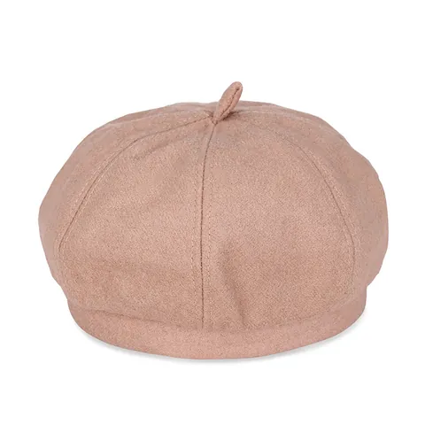 Women Vintage Solid Color Polyester Beret Hat Autumn Winter Warm French Artist Painter Pumpkin Cap Elegant Outdoor Accessory