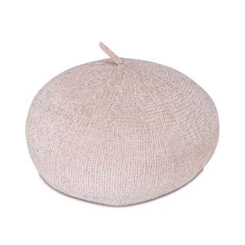 Women's Retro Knitted Beret Hat Autumn Winter Warm Solid Color Painter Hat Pumpkin Cap Soft Casual Artistic Headwear
