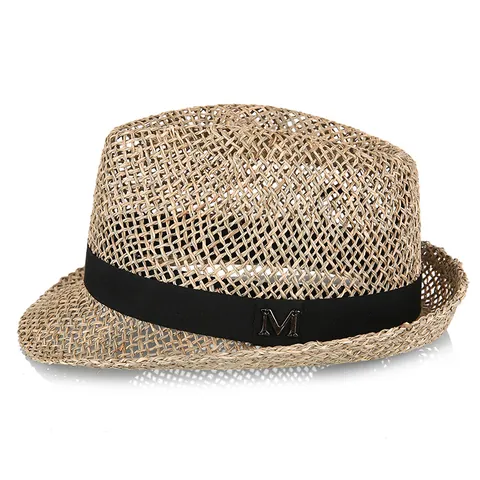 Handmade Hollow Out Straw Sun Hat For Women Men Breathable Paper Straw Fedora Boater Newsboy Cap For Summer Beach Vacation