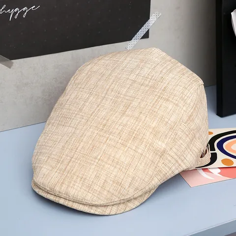 Coppola Vintage in Cotone e Lino per Uomo e Donna Regolabile Stile Britannico Newsboy Ivy Hat Berretto Estivo Traspirante Protezione Solare