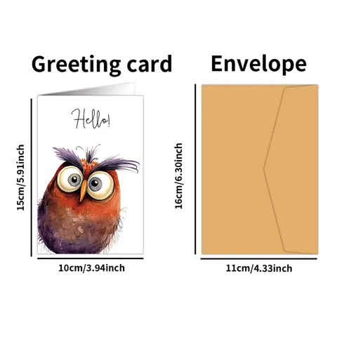 Watercolor Animal Birthday Greeting Cards Blank Note Cards Artistic Bird Illustration Cards Envelopes Invitation Cards
