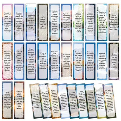 Inspirational Scenery Photography Bookmarks With English Bible Verses Motivational Quotes For Students Teachers Book Reading Gifts