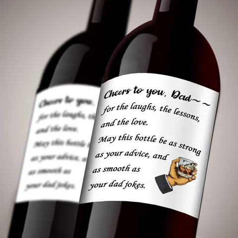 Étiquettes de Bouteille de Vin Drôles pour la Fête des Pères Autocollants en PVC Imperméables pour Champagne avec Citations Humoristiques