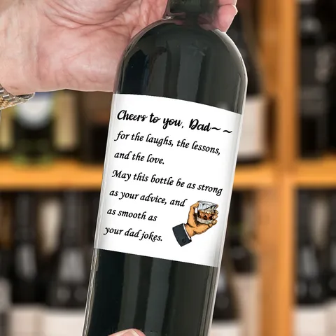 Étiquettes de Bouteille de Vin Drôles pour la Fête des Pères Autocollants en PVC Imperméables pour Champagne avec Citations Humoristiques