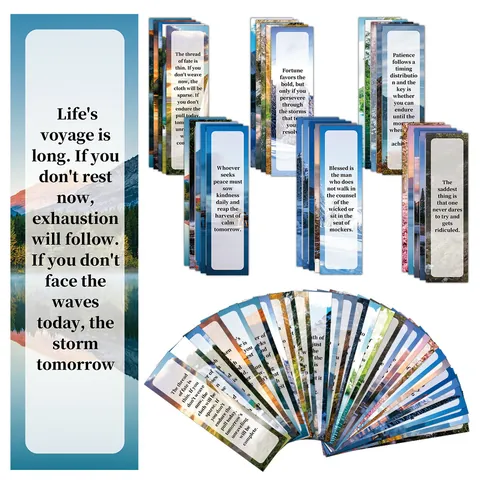 Inspirational Scenery Photography Bookmarks With English Bible Verses Motivational Quotes For Students Teachers Book Reading Gifts