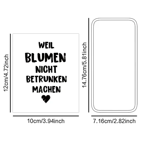 German Quote Wine Bottle Stickers Minimalist Paper Adhesive Labels For Party Wedding Gift Decoration Heart Pattern Decal