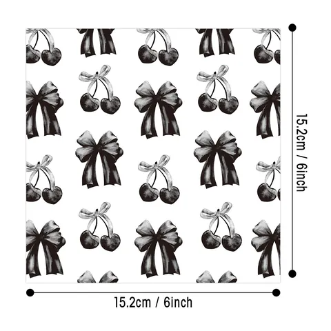 Papier Matériel Scrapbooking Série Nœud Cerise Flocon de Neige Motif Décoratif Papier Fond DIY pour Hand Account Art