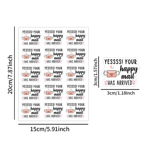 Etiquetas de Sellado Happy Mail Para Paquetes Your Happy Mail Has Arrived Sobre Pegatinas Decorativas Para Decoración Envío Pequeñas Empresas