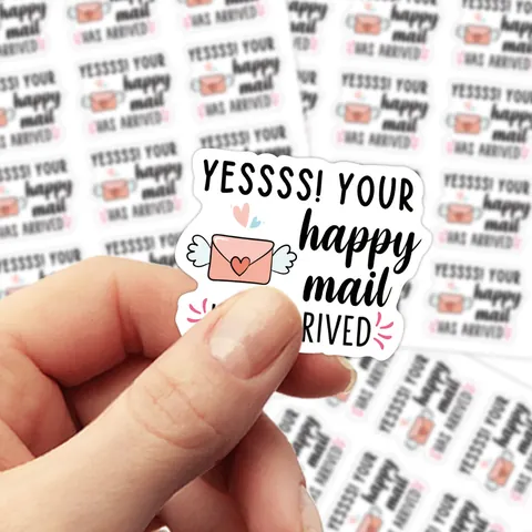 Etiquetas de Sellado Happy Mail Para Paquetes Your Happy Mail Has Arrived Sobre Pegatinas Decorativas Para Decoración Envío Pequeñas Empresas