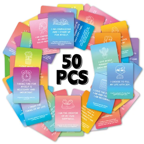 Carte di Affermazione Colorate per il Benessere Mentale Carte con Citazioni Motivazionali con Design Sfumato Carte per la Cura di Sé per l'Ispirazione Quotidiana