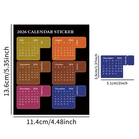 2026 Adesivi Calendario Mensile Etichette Indice Schede Adesive Per Planner Taccuino Diario Ufficio Scuola Adesivi In Carta Multicolore