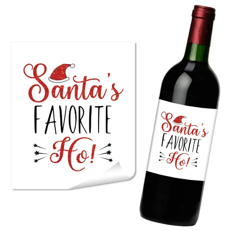 Divertenti Etichette per Bottiglie di Vino di Natale Adesivi Natalizi Umoristici Santa Favorite Ho Christmas Juice Decorazione per Feste