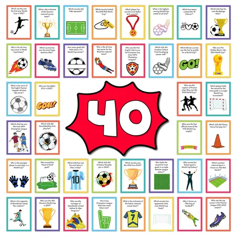 Fútbol Cartas de Trivia Juego de Fiesta Flashcards Deportes Quiz Trivia Cartas Papel Juego de Cartas Niños Adultos Entretenimiento