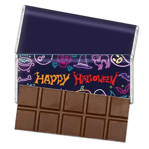 Pegatinas para Envolver Caramelos de Halloween Etiquetas de Chocolate Calabaza Murciélago Patrón Neón Decoración de Fiesta