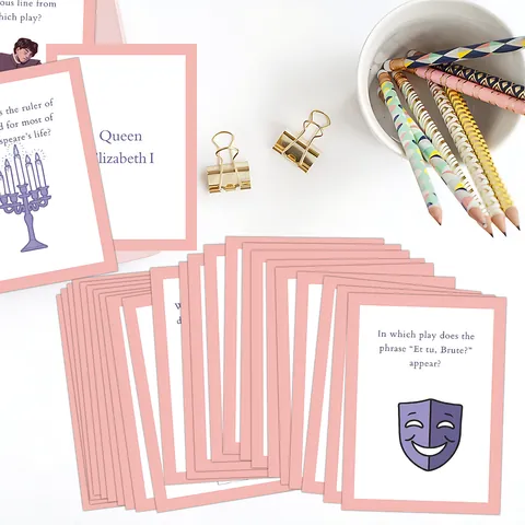 Shakespeare Trivia Cards Brain Teaser Party Game Quiz Paper Flash Cards For Educational Entertainment Gift