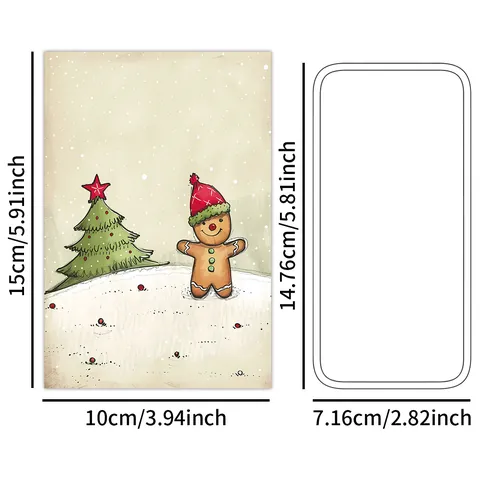 Vintage Kerst Muurstickers Wenskaarten Retro Cartoon Kat Rendier Kerstman Feestdag Thuis Decoratie Feestelijke Kantoorartikelen Cadeau