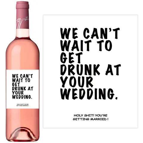 Funny Wine Bottle Labels Waterproof PVC Adhesive Stickers For Wedding Birthday Housewarming Anniversary Party Decorations Gift