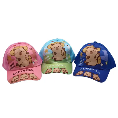Cartoon Wasserschwein Druck Kinder Baseballkappe Polyester Verstellbare Schirmmütze Sonnenschutz Für Jungen Mädchen Kleinkinder Lässig Outdoor Kopfbedeckung