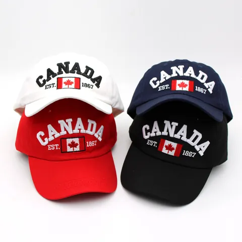 Kanada Stickerei Baumwolle Baseballkappe Verstellbare 3D Bestickte Snapback Hut Für Damen Herren Outdoor Casual Sonnenhut