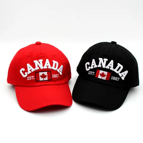 Kanada Stickerei Baumwolle Baseballkappe Verstellbare 3D Bestickte Snapback Hut Für Damen Herren Outdoor Casual Sonnenhut