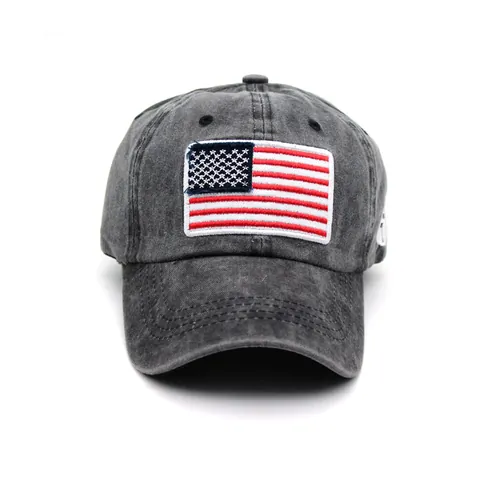 Cappellino da Baseball Vintage in Cotone Lavato Per Uomo Donna Con Ricamo Bandiera USA Regolabile Berretto Parasole