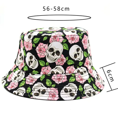 Unisex Βαμβακερό Καπέλο Bucket Με Διάφορα Τυπώματα Λεοπάρ Κρανίο Γκράφιτι Προστασία Από Τον Ήλιο Για Υπαίθρια Χρήση