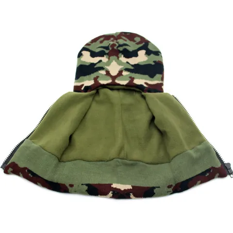 Winter Thermal Knit Balaclava Hat For Men Women Full Face Mask Thickened Fleece Windproof Riding Zipper Knitted Beanie Cap
