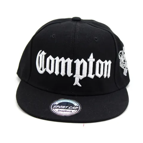 Compton Buchstabe Bestickt Snapback Hut Baumwolle Flache Krempe Hip Hop Baseballkappe Verstellbar Streetwear Sonnenhut Herren Damen