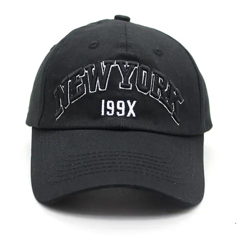 Gorra de Béisbol de Algodón con Bordado de Letras NEW YORK 199X para Hombre Mujer Ajustable Protección Solar Transpirable Exterior
