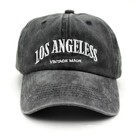 Vintage Gewaschene Baumwolle Baseballkappe Für Damen Herren Bestickt Los Angeles Buchstaben Verstellbar Retro Sonnenhut Mode Kopfbedeckung