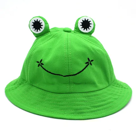 Süßer Frosch Anglerhut Für Damen Herren Baumwolle 3D Augen Sonnenschutz Fischerhut Sommer Outdoor Casual Strand Sonnenhut