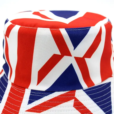 Uniseks Omkeerbare Katoenen Vissershoed Met Union Jack Britse Vlag Zonbescherming Voor Buiten Reizen Casual Hoed