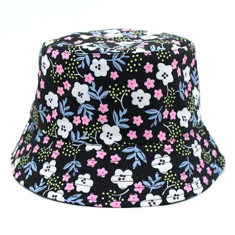 Cappello da Pescatore Unisex Reversibile in Cotone con Stampa Floreale a Doppio Lato Protezione Solare per Esterno Viaggio Spiaggia