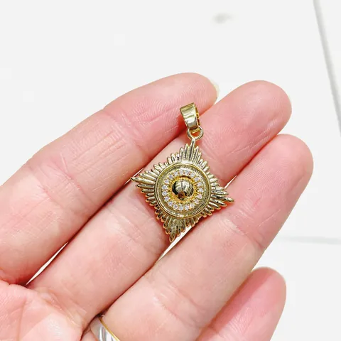 Bohemian Evil Eye Star Compass Arrow Pendant Only Gold Silver Plated Copper Micro Pave Zirconia Jewelry Accessory For Women