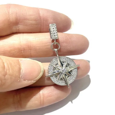 Fashion Copper Real Gold Plated Zirconia Round Clover Heart Star Snowflake Pendants For DIY Jewelry Making Necklace Accessories For Women