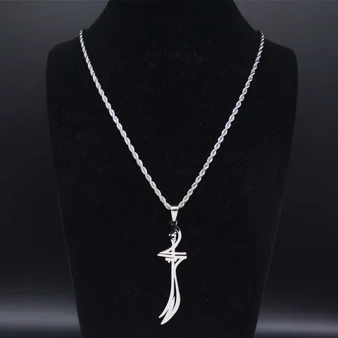 Collier Pendentif Épée Zulfiqar Islamique en Acier Inoxydable pour Hommes Femmes Épée Imam Ali Bijoux Religieux Chaîne