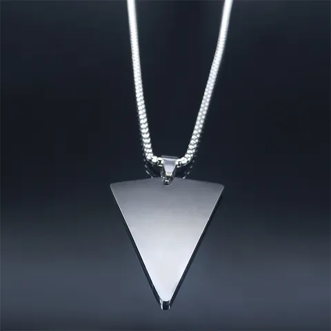 Stainless Steel ABRACADABRA Magic Spell Pendant Necklace Inverted Triangle Mysterious Talisman For Men Women Jewelry Accessory