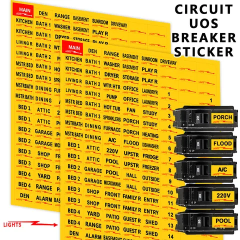 Waterproof Circuit Breaker Directory Labels Panel Stickers For Home Electrical Box Identification Room Name Category Tags