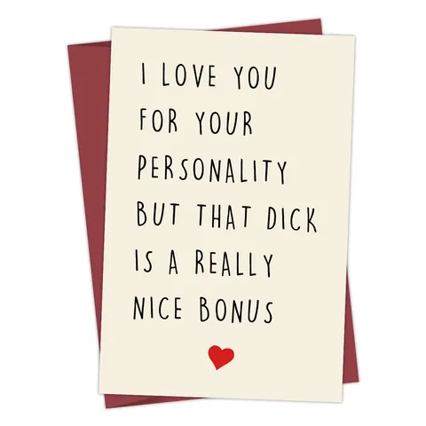 Carte de Vœux Humour Adulte Amusante Carte d'Anniversaire Coquine Avec Enveloppe Rouge Pour Mari Petit Ami Cadeau