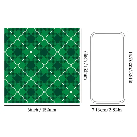 Green Gingham Plaid Pattern Decorative Craft Paper For St. Patrick's Day DIY Cards Journal Background Decoration Stationery